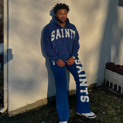 Custom Clothing Manufacturer Applique Embroidery Zipper Casual Sports Suit