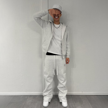 Custom Clothing Manufacturers Embroidery Logo 100% Cotton Zipper Hoodie Set