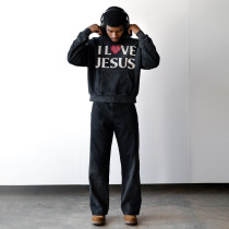 Custom Clothing Manufacturer Applique Embroidery Acid Wash Pullover Hoodie