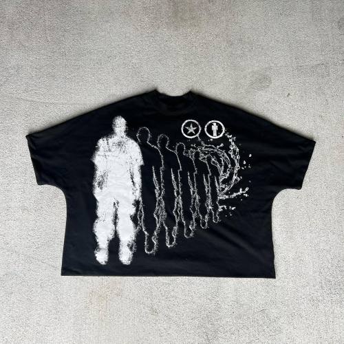 Custom Clothing Manufacturers raw digital printing Drop shoulder T-shirt