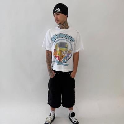 Custom Clothing Manufacturer Screen printing distress 100% cotton T-shirt