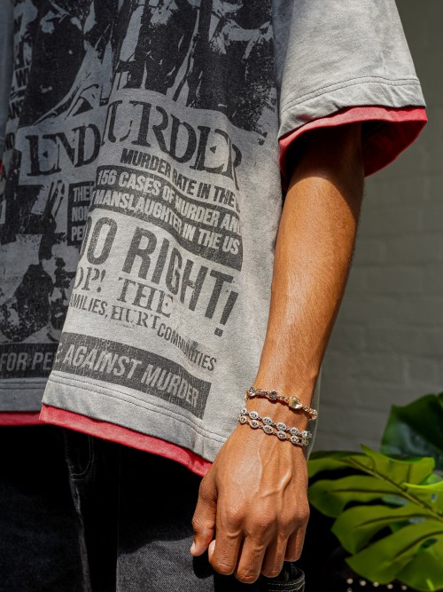 Custom Clothing manufacturers Screen-printed cotton fake two-piece T-shirt
