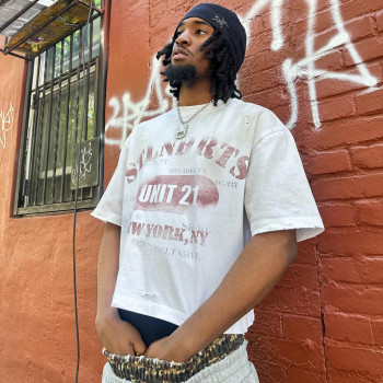 Custom Clothing manufacturers Screen printing Distress Spray dirty T-shirt