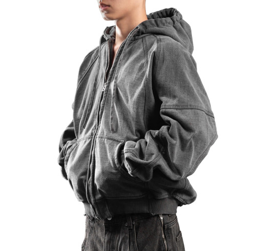 Custom Clothing manufacturers Acid wash Zipper casual hoodies