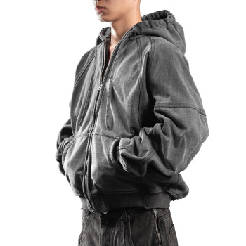 Custom Clothing manufacturers Acid wash Zipper casual hoodies