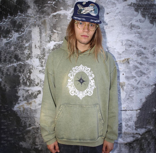 Custom Clothing Manufacturers Acid Wash Embroidery Logo Pullover hoodie