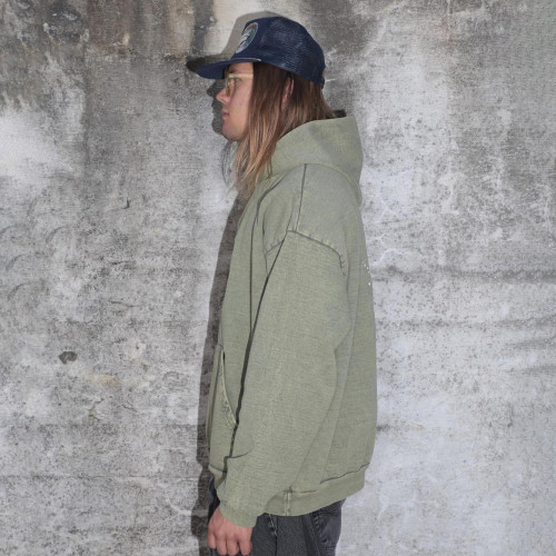 Custom Clothing Manufacturers Acid Wash Embroidery Logo Pullover hoodie