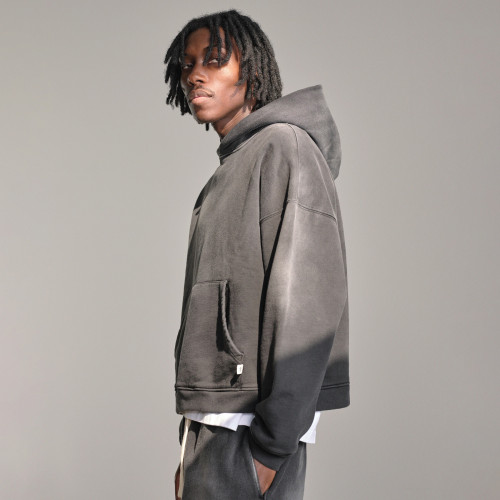 Custom Clothing Manufacturers Acid Wash Blank Pullover Hoodie Set