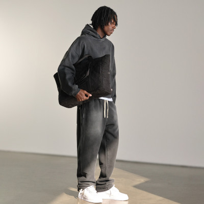 Custom Clothing Manufacturers Acid Wash Blank Pullover Hoodie Set