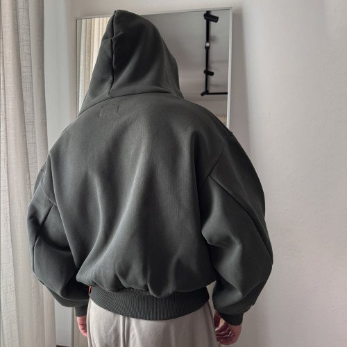 Custom Clothing Manufacturers Dropped Shoulders Zipper Blank Hoodies