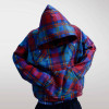 Custom Clothing Manufacturers 100%cotton distressed Pullover plaid hoodie