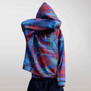 Custom Clothing Manufacturers 100%cotton distressed Pullover plaid hoodie