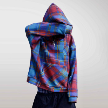 Custom Clothing Manufacturers 100%cotton distressed Pullover plaid hoodie