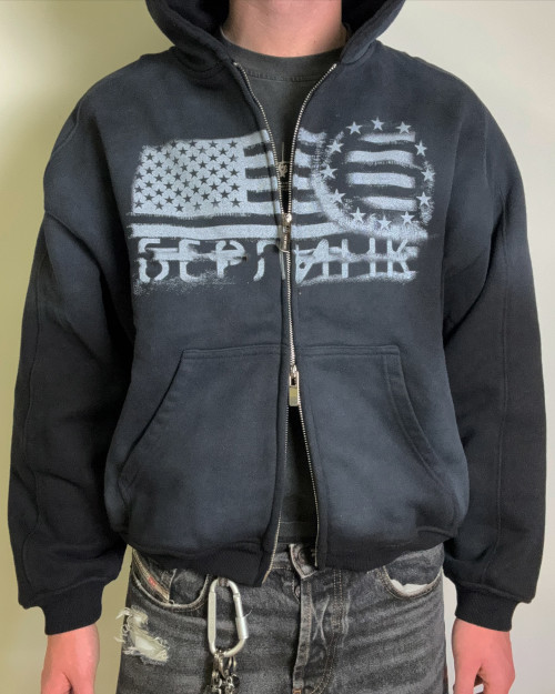 Custom Clothing Manufacturers 100% Cotton Acid Washed Digitally Printed Hoodies