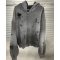Custom Clothing Manufacturers Cotton Acid Washed Distressed Zip-up Hoodie