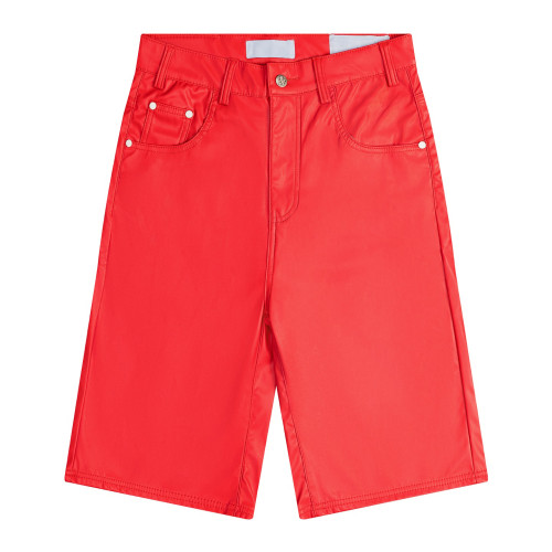 Custom Clothing manufacturers Embroidery logo custom buckles Leather shorts