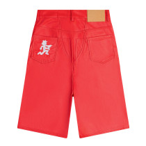 Custom Clothing manufacturers Embroidery logo custom buckles Leather shorts