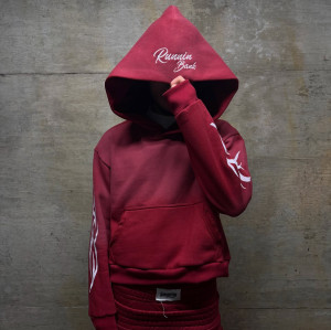 Custom Clothing Manufacturers Acid wash double-waisted distressed Hoodie set