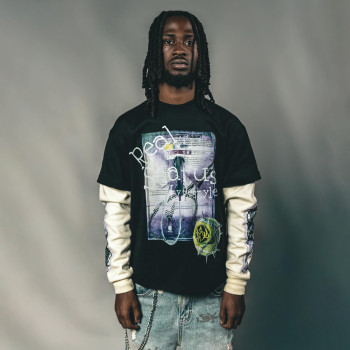 Custom Clothing Manufacturers Digital Print 100% Cotton Double-layered sleeves T-shirt