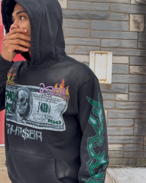 Custom Clothing Manufacturers Digital Printing Acid Wash Pullover Hoodie