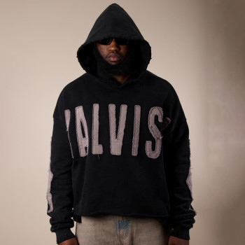 Custom Clothing Manufacturers Applique embroidery Distressed Raw Hoodie