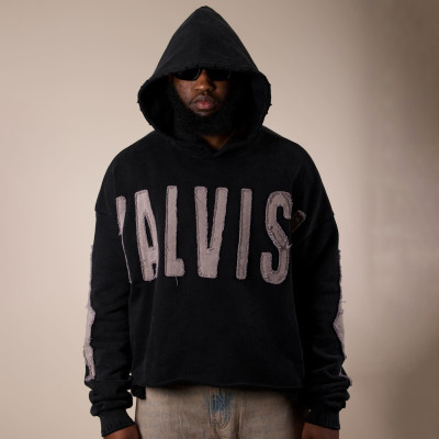 Custom Clothing Manufacturers Applique embroidery Distressed Raw Hoodie