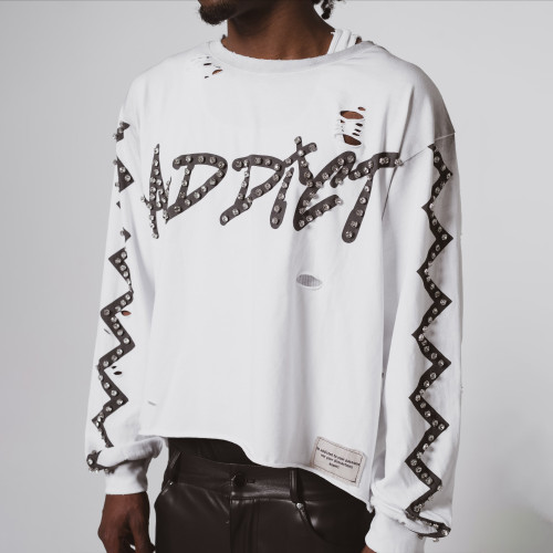 Custom Clothing Manufacturers Screen Printing Raw Distressed T-Shirt