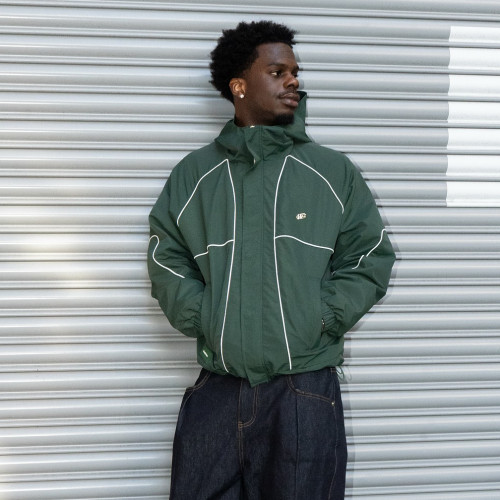 Custom Clothing Manufacturers Nylon Piping Metal logo Hoodie