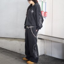 Custom Clothing Manufacturers Screen Printing 100% cotton hooded sweatshirt set