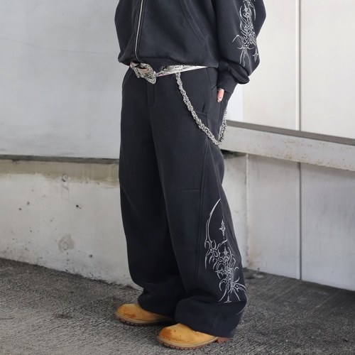 Custom Clothing Manufacturers Screen Printing 100% cotton hooded sweatshirt set