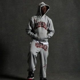 Custom Clothing Manufacturers Embroidery 100% cotton pullover hoodie set
