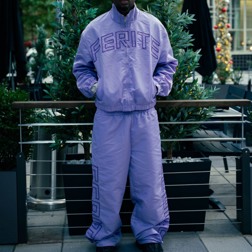 Custom Clothing Manufacturers Embroidered Casual Nylon Jacket And Trousers Set