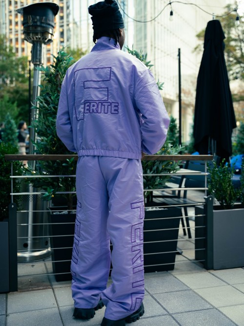 Custom Clothing Manufacturers Embroidered Casual Nylon Jacket And Trousers Set