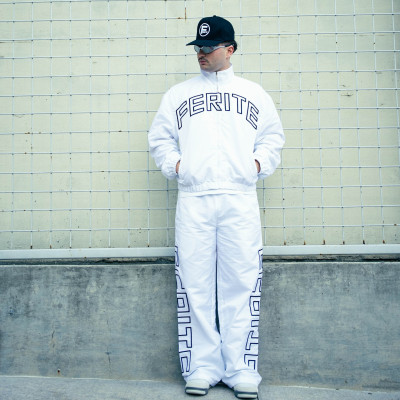 Custom Clothing Manufacturers Embroidered Casual Nylon Jacket And Trousers Set