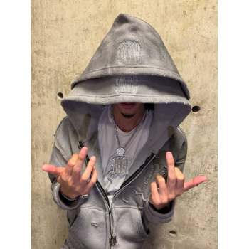 Custom Clothing Manufacturers Distressed Embroidery Double-layered Hoodies