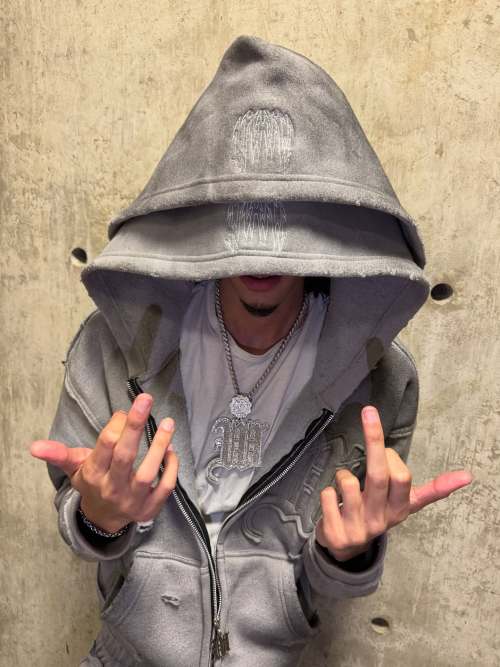 Custom Clothing Manufacturers Distressed Embroidery Double-layered Hoodies