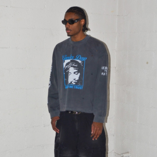 Custom Clothing Manufacturers Distressed Screen Printing 100% Cotton T-shirt