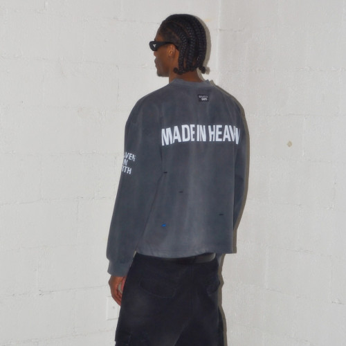 Custom Clothing Manufacturers Distressed Screen Printing 100% Cotton T-shirt