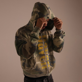 Custom Clothing Manufacturers Digital Printing Distressed Camouflage Hoodies