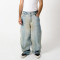 Custom Clothing Manufacturers Distressed Spray dirty Effect Straight-leg jeans