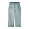 Custom Clothing Manufacturers Distressed Spray dirty Effect Straight-leg jeans