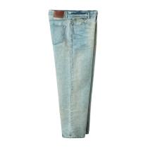 Custom Clothing Manufacturers Distressed Spray dirty Effect Straight-leg jeans