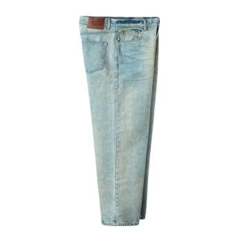 Custom Clothing Manufacturers Distressed Spray dirty Effect Straight-leg jeans