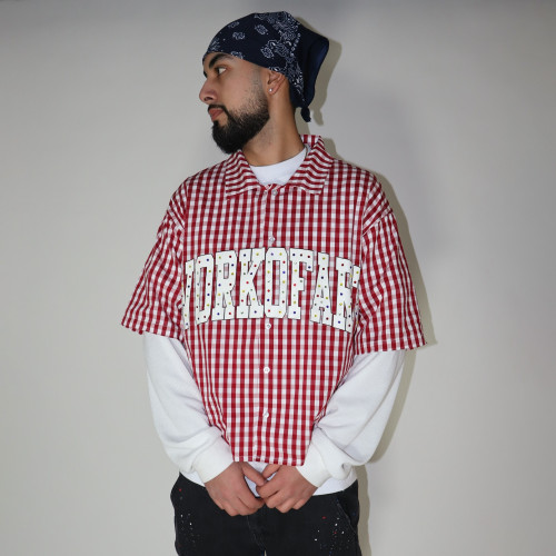 Custom Clothing Manufacturers Digital Printing Rhinestone Two-piece look shirt