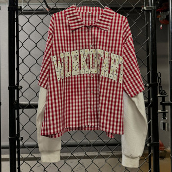 Custom Clothing Manufacturers Digital Printing Rhinestone Two-piece look shirt