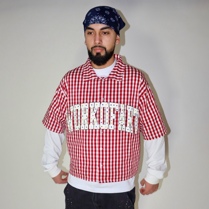 Custom Clothing Manufacturers Digital Printing Rhinestone Two-piece look shirt