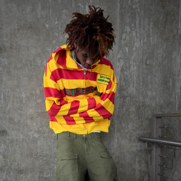 Custom Clothing Manufacturers Embroidery 100% Cotton Striped Hoodies