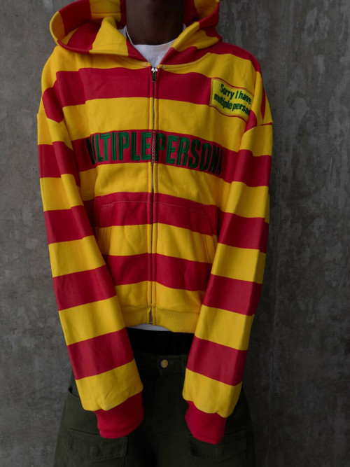 Custom Clothing Manufacturers Embroidery 100% Cotton Striped Hoodies