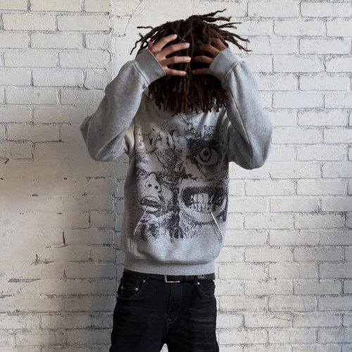 Custom Clothing Manufacturers Screen Printing distressed cotton hoodies