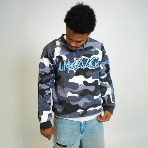 Custom Clothing Manufacturers Digital Printing Camouflage waffle-knit T-shirt